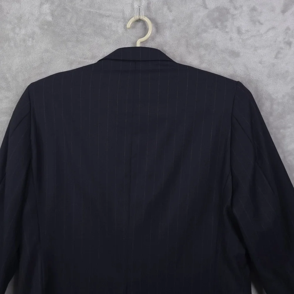 Hickey Freeman Blazer Mens Size 44R Loro Piana Tasmanian 130s Charcoal Pinstripe